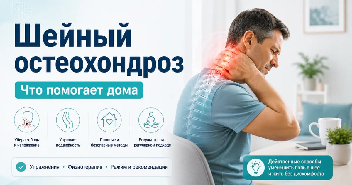 Шейный остеохондроз: симптомы, лечение и что реально помогает в домашних условиях