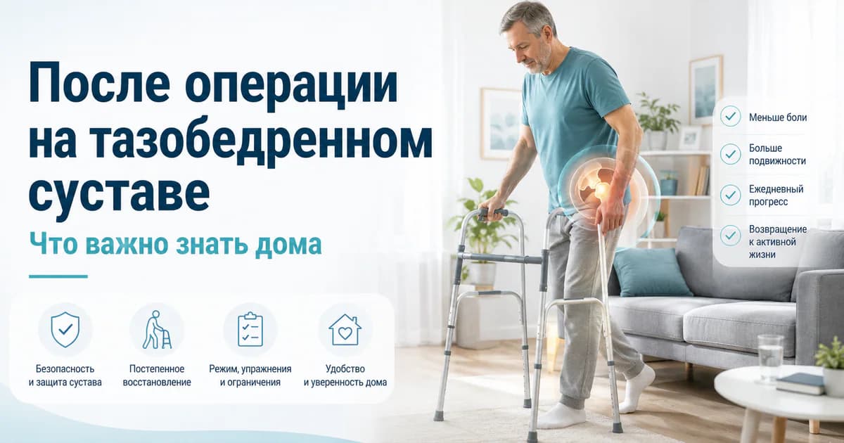 Восстановление после операции на тазобедренном суставе: что важно знать и как помочь себе дома